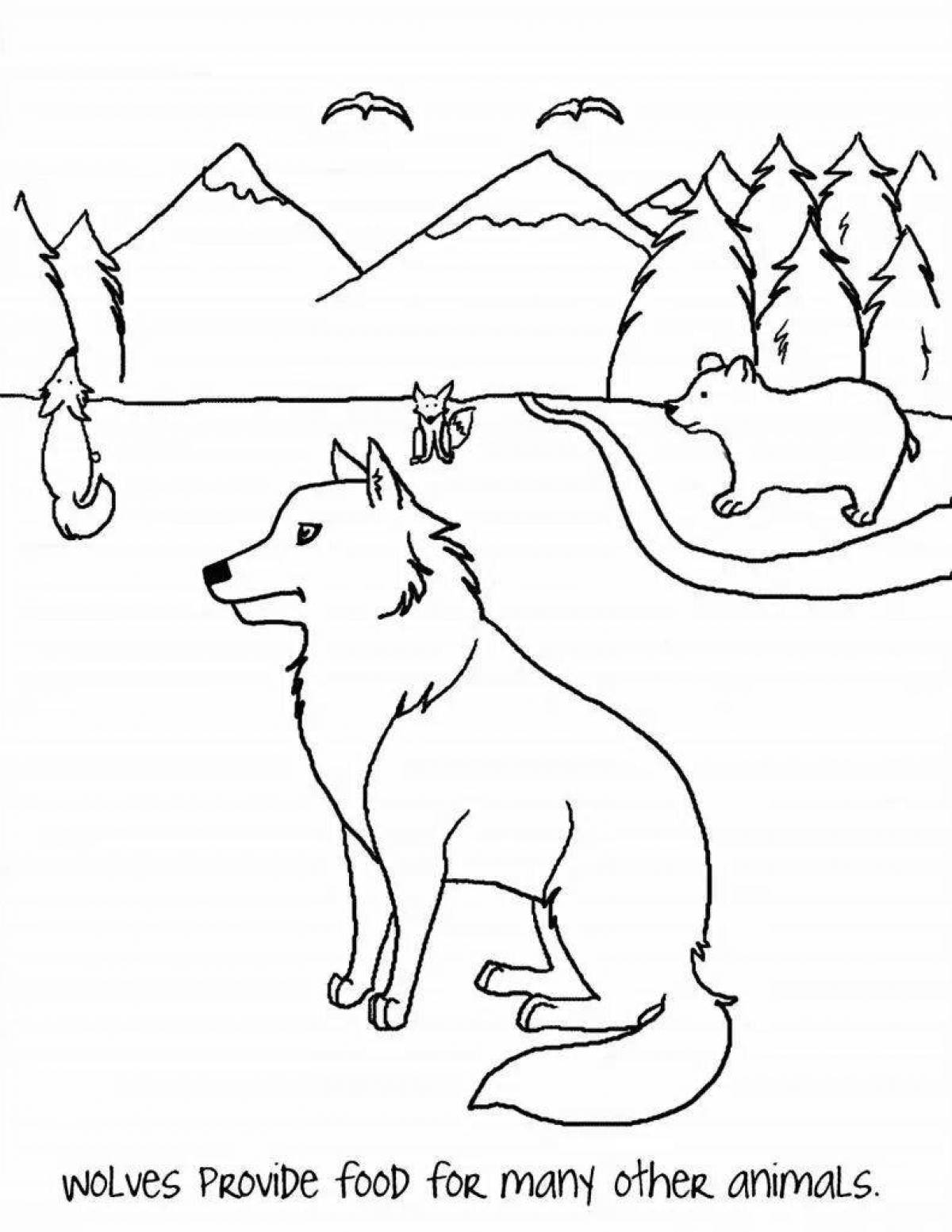 Photo Animated coyote coloring page