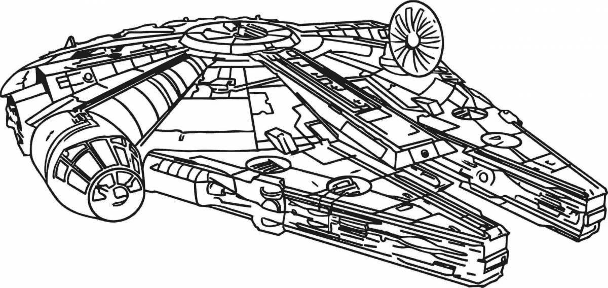 Coloring page dazzling starship