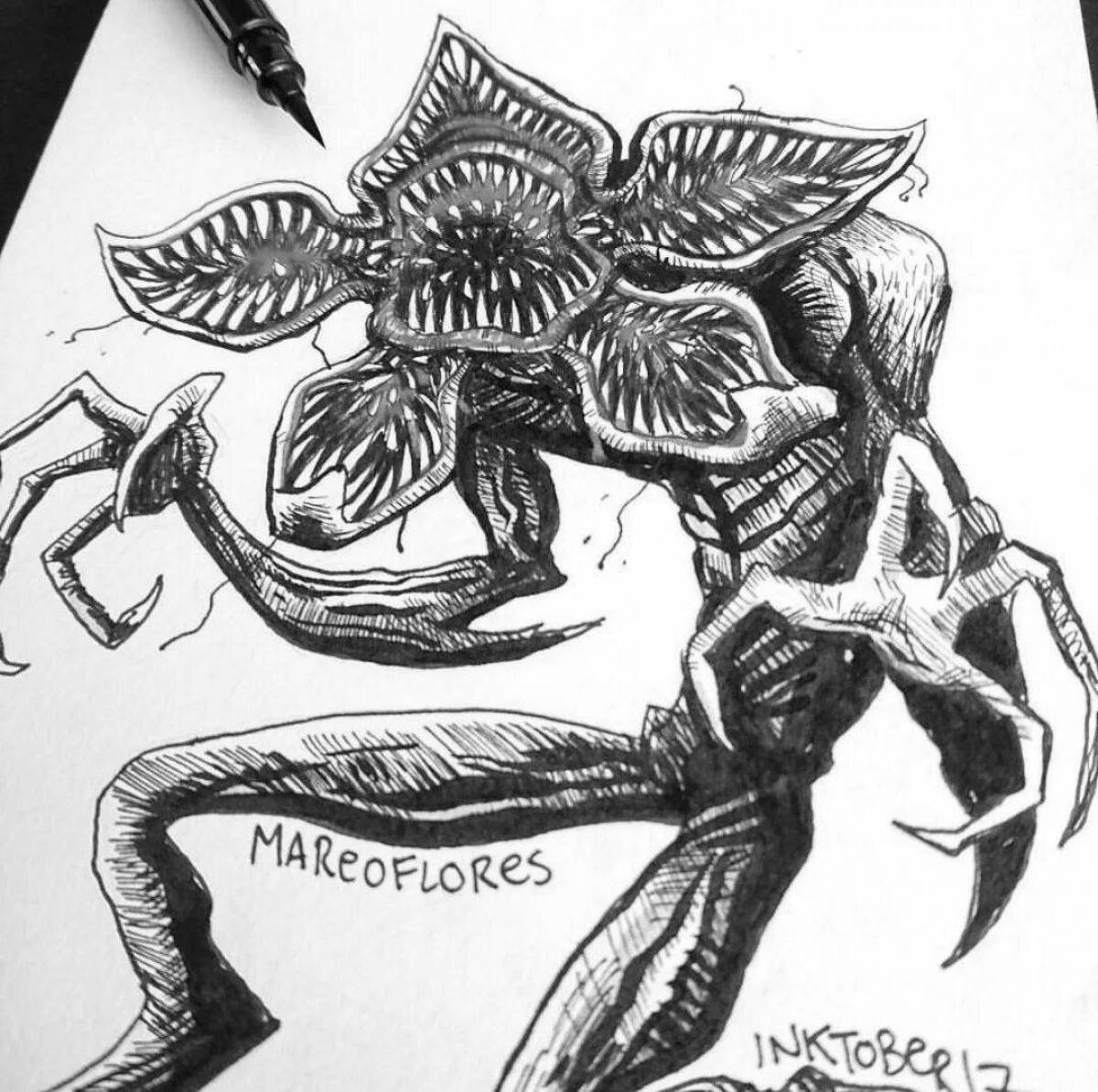 Intriguing demogorgon coloring book