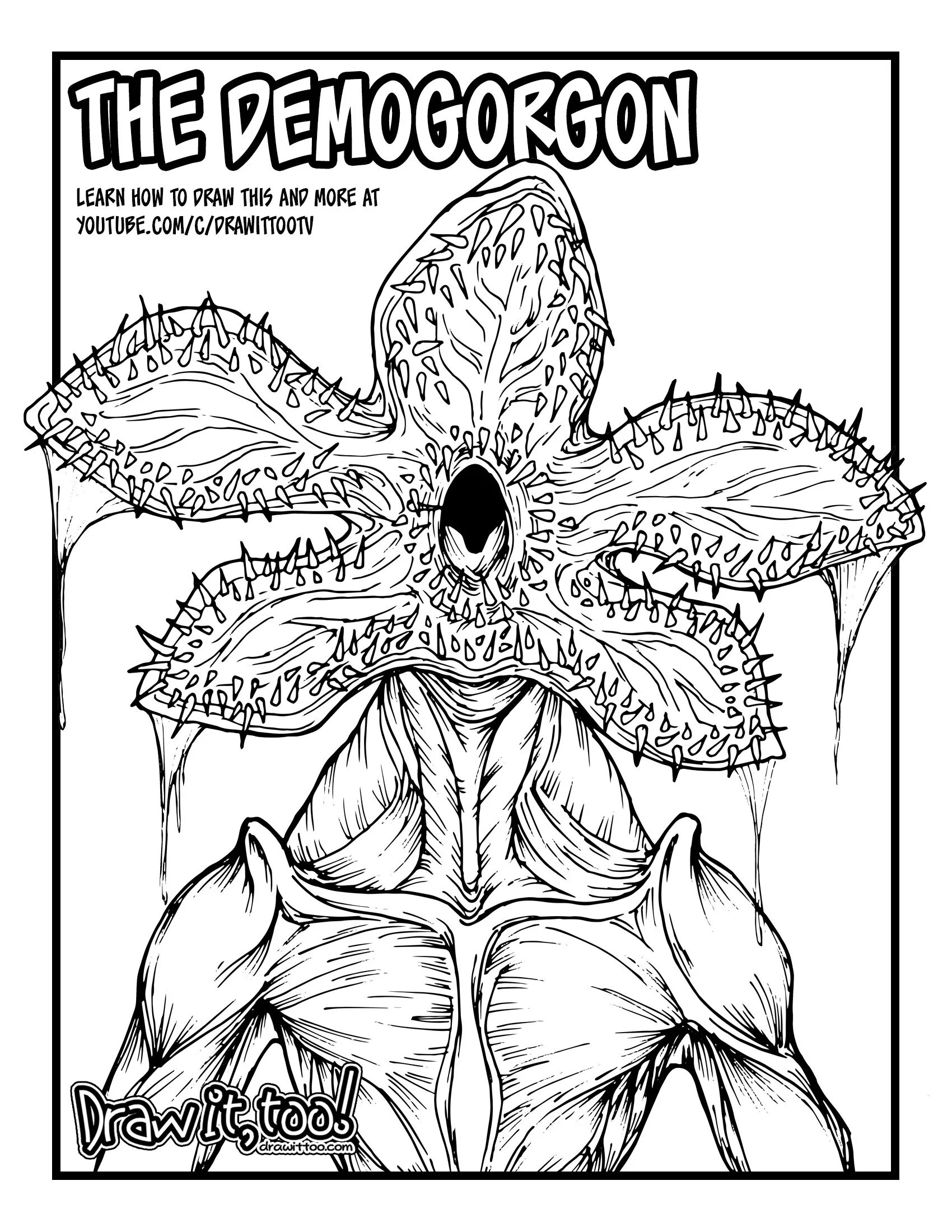 Rampant demogorgon coloring page