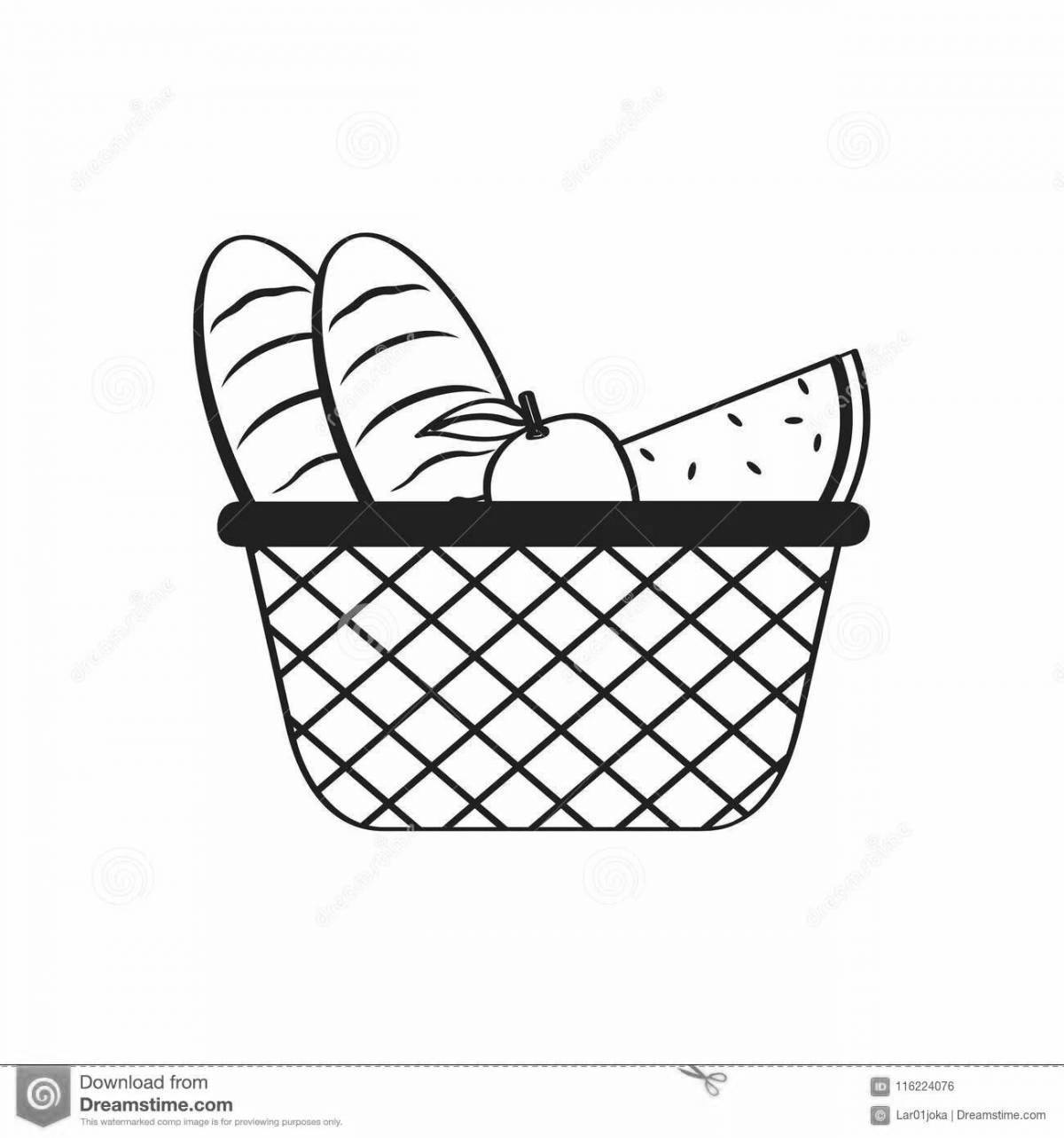 Living picnic basket with food
