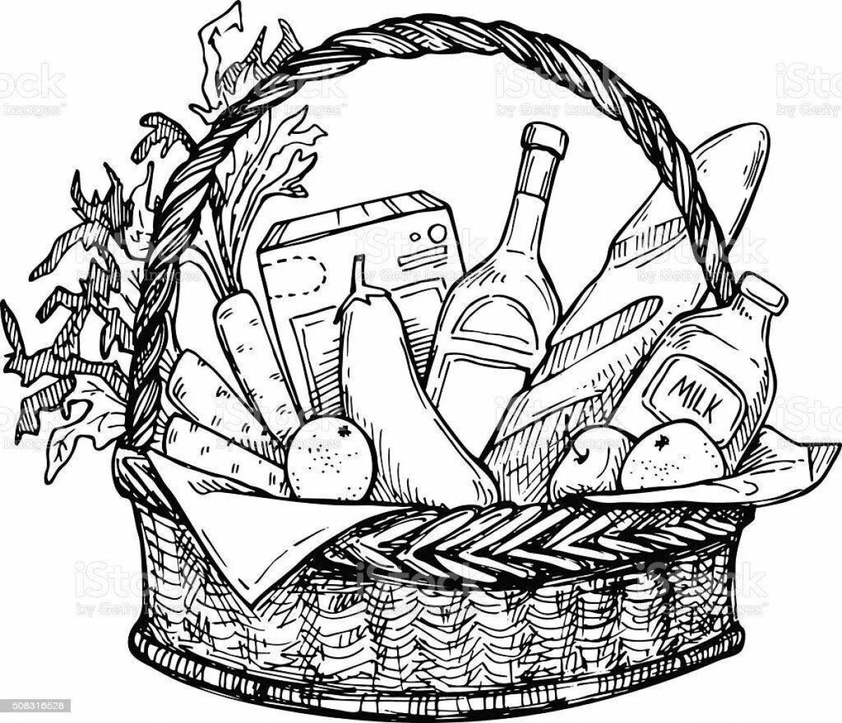 Attractive food picnic basket