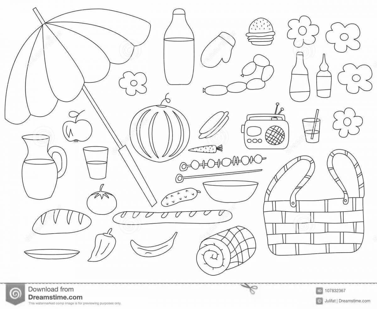 Picnic basket with food #8