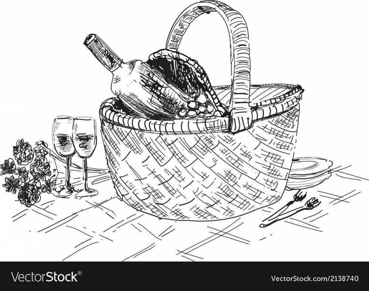 Picnic basket with food #11