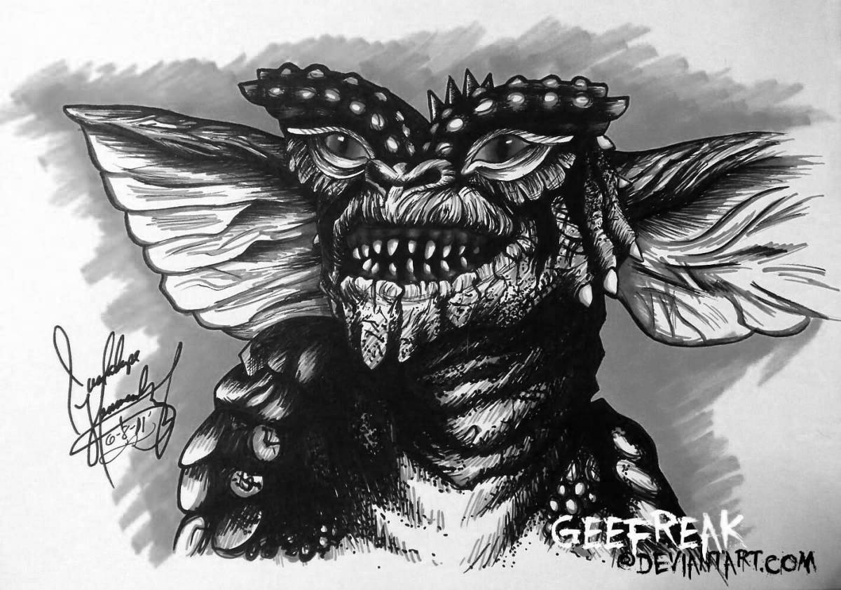 Attractive gremlins coloring pages