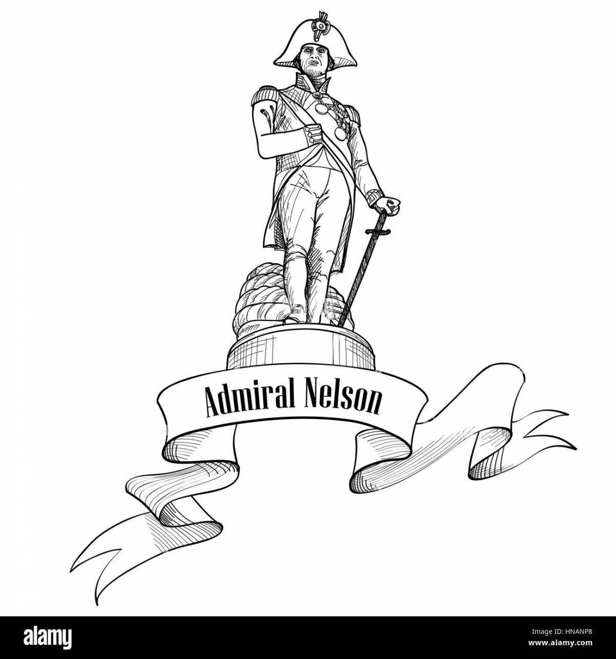 Статуя Адмирала Нельсона на Трафальгарской площади рисунок