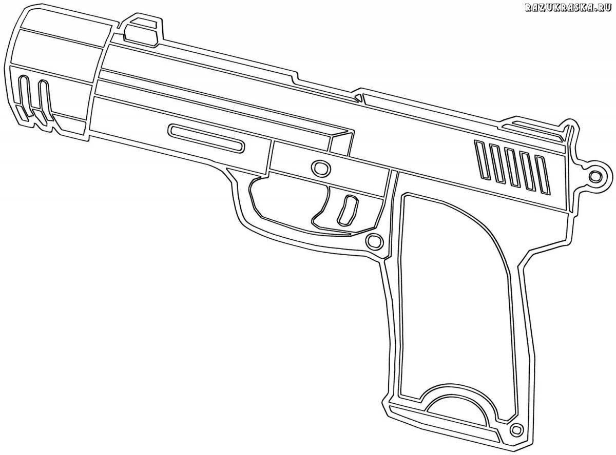 Пистолет картинка раскраска