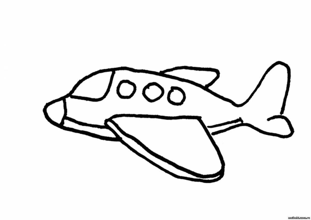 Раскраска самолет для детей 2-3 лет