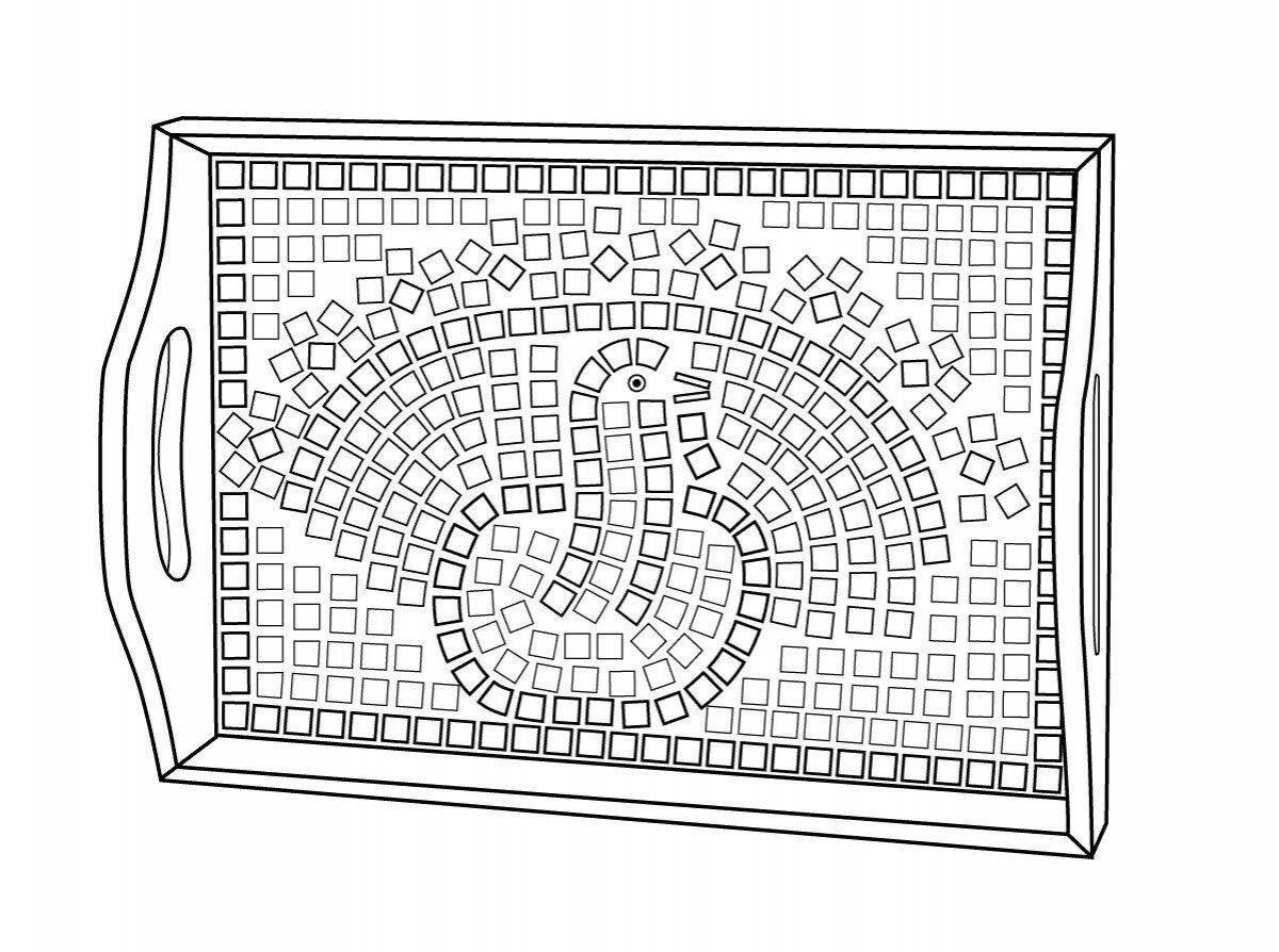 Раскрась мозаику. Раскраска мозаика для детей. Раскраска мозайка для детей. Раскраски мозаики для детей. Поднос раскраска.