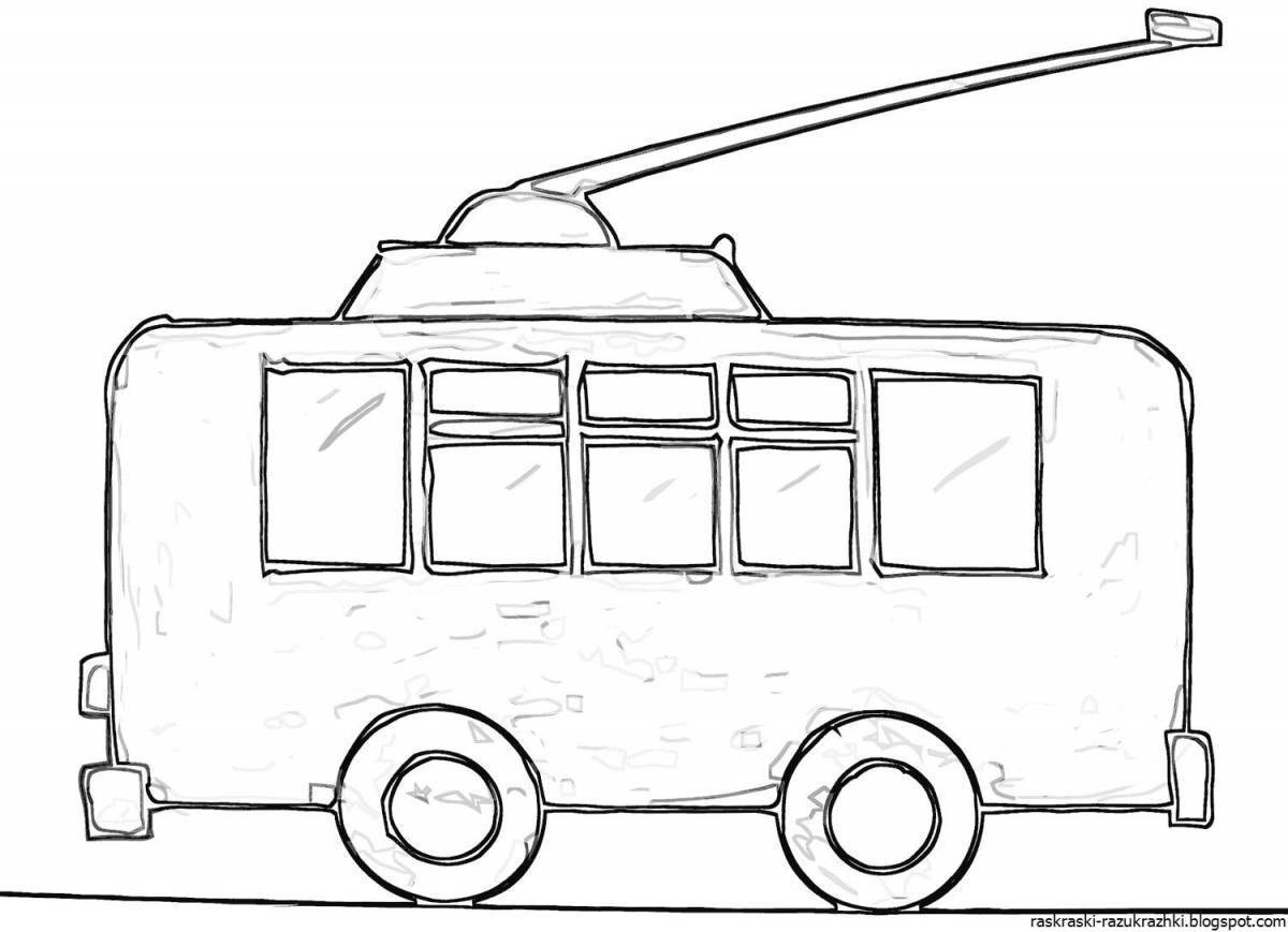 Раскраска автобус и троллейбус