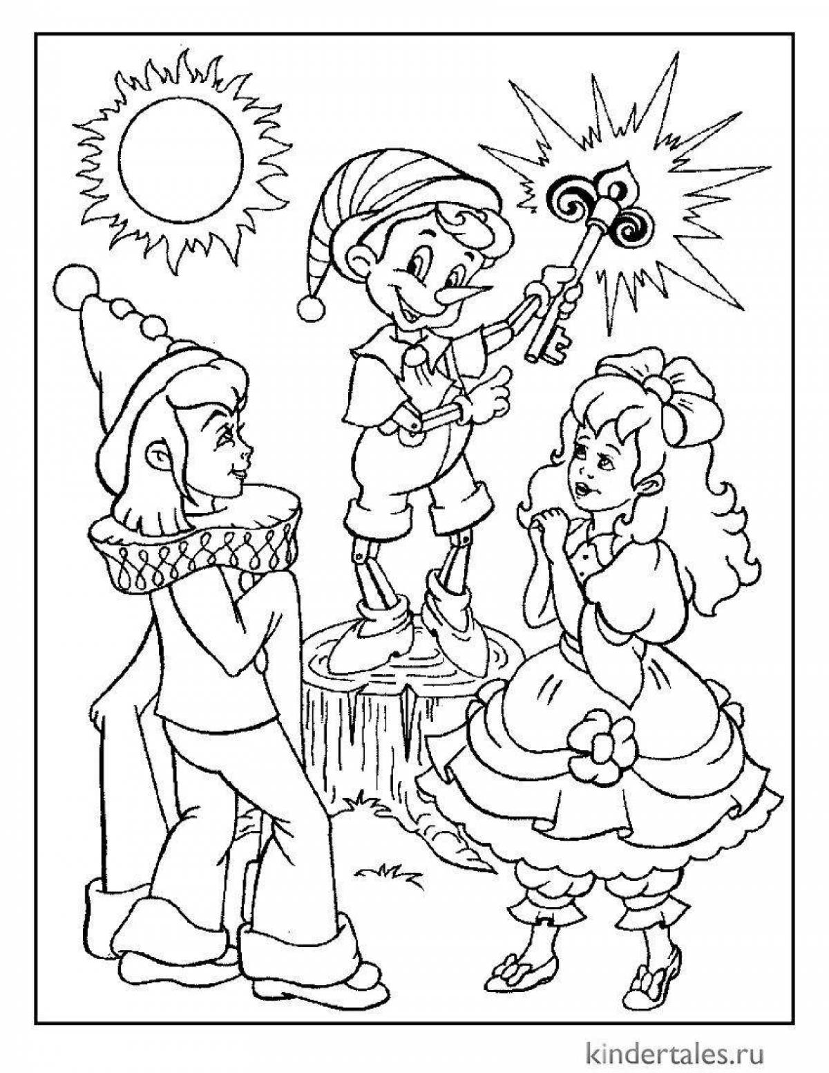 Magic golden key coloring book for kids