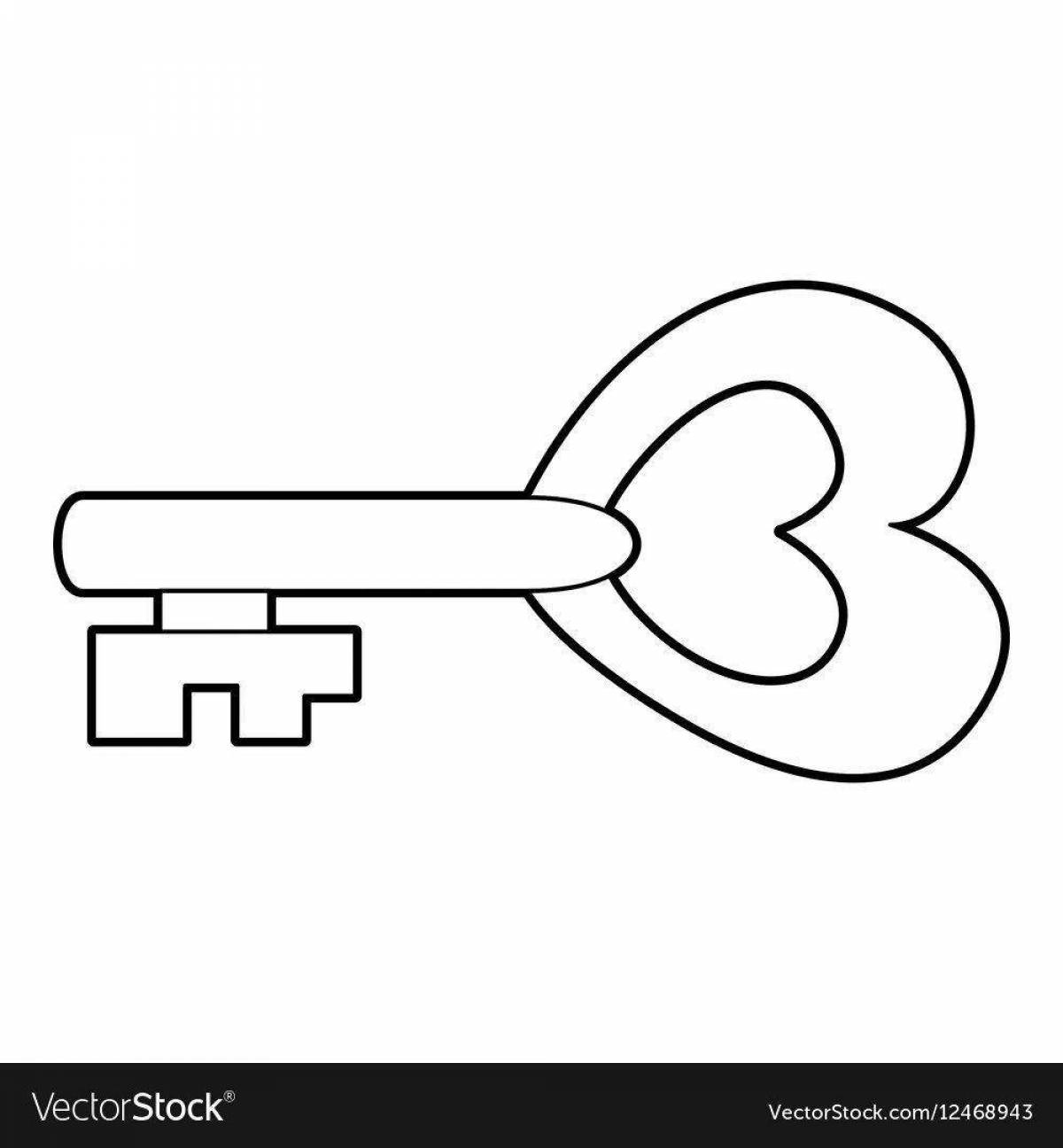 Shining golden key coloring book for kids