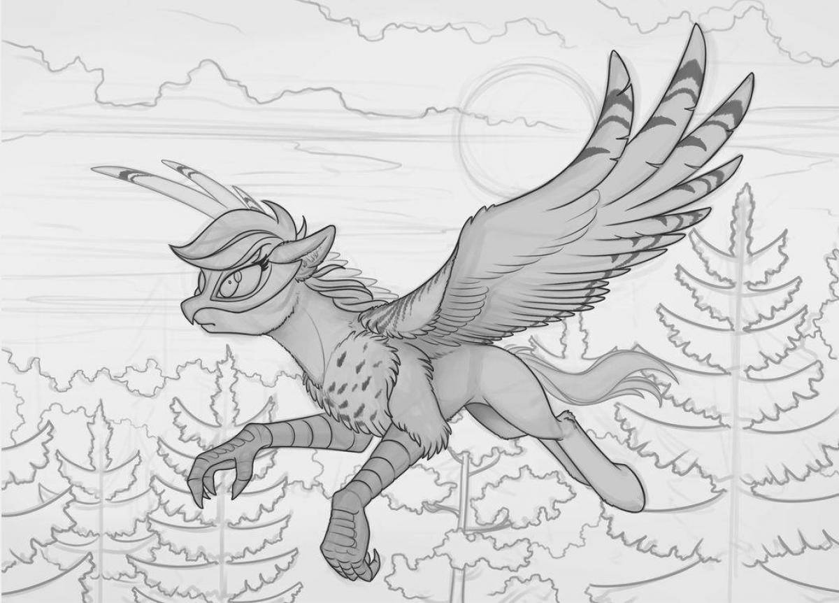 Majestic hippogriff coloring book