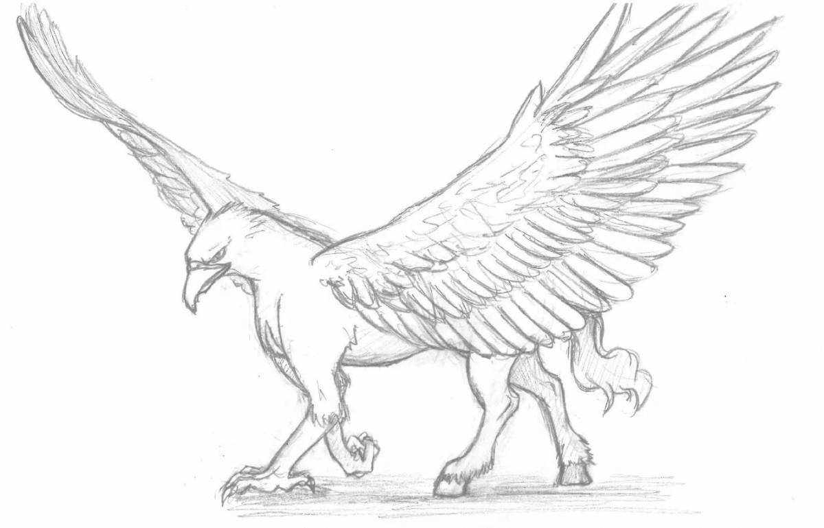 Awesome hippogriff coloring book