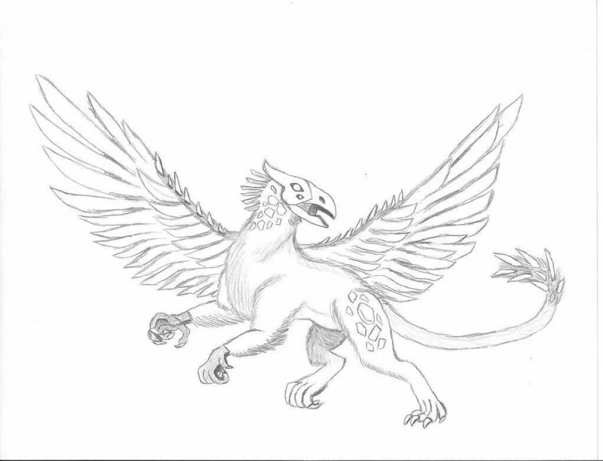 Elegant hippogriff coloring book