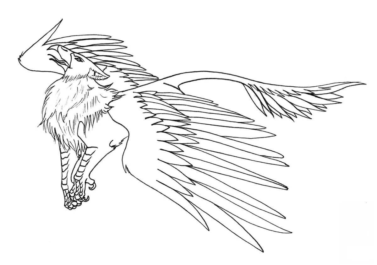 Impressive hippogriff coloring book