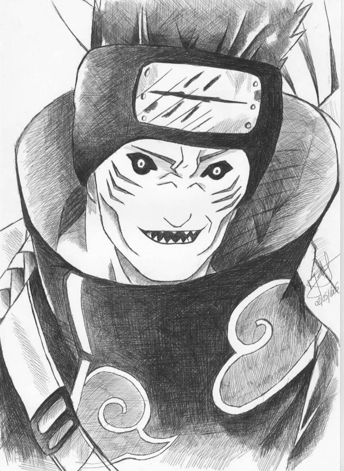 Kisame colorful coloring page