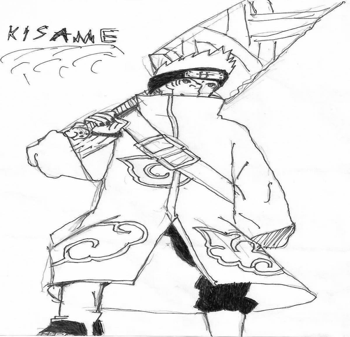 Animated kisame coloring page