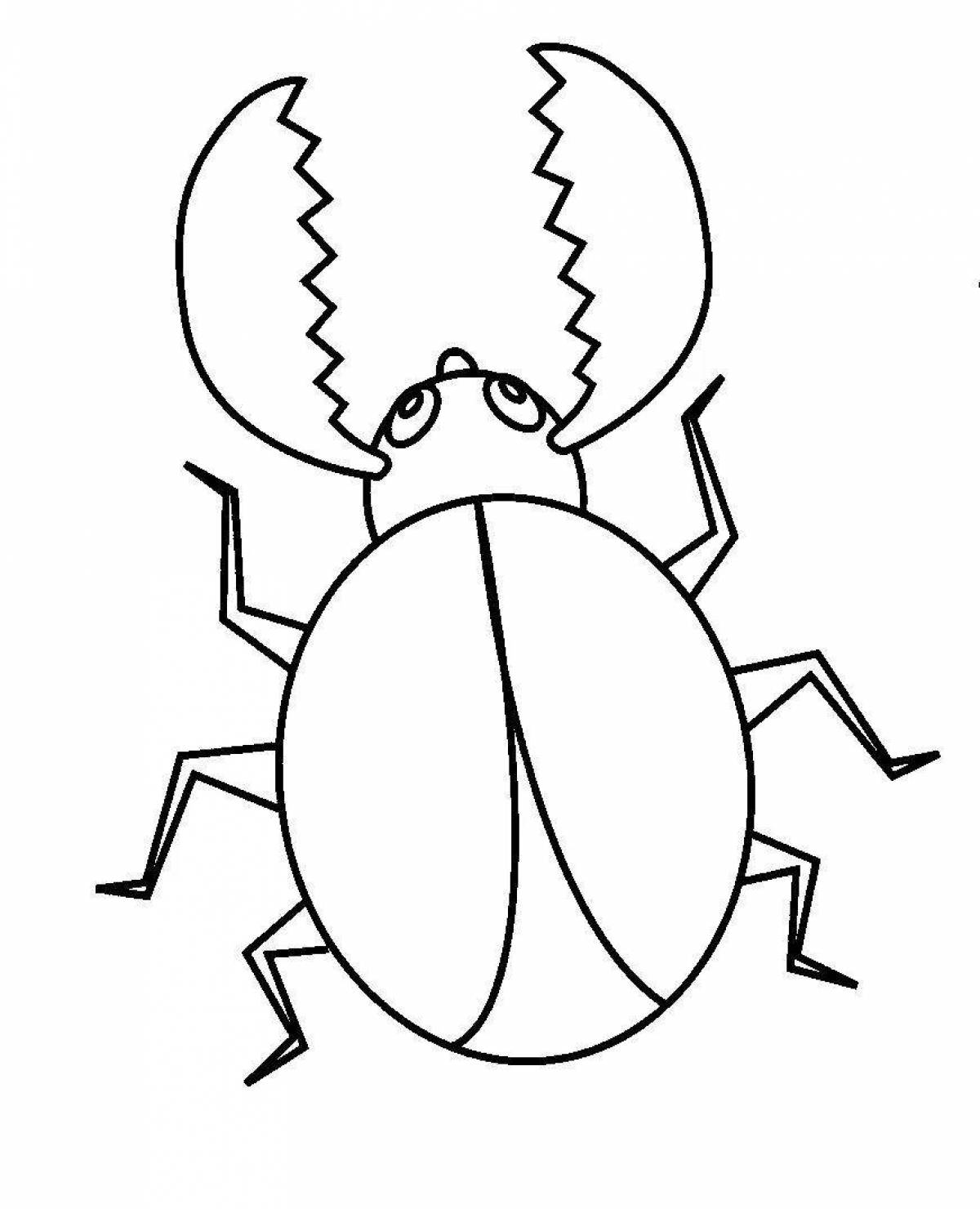 Fun beetle coloring pages