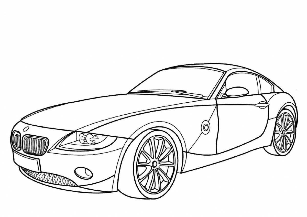 Live coloring of a sports car for children