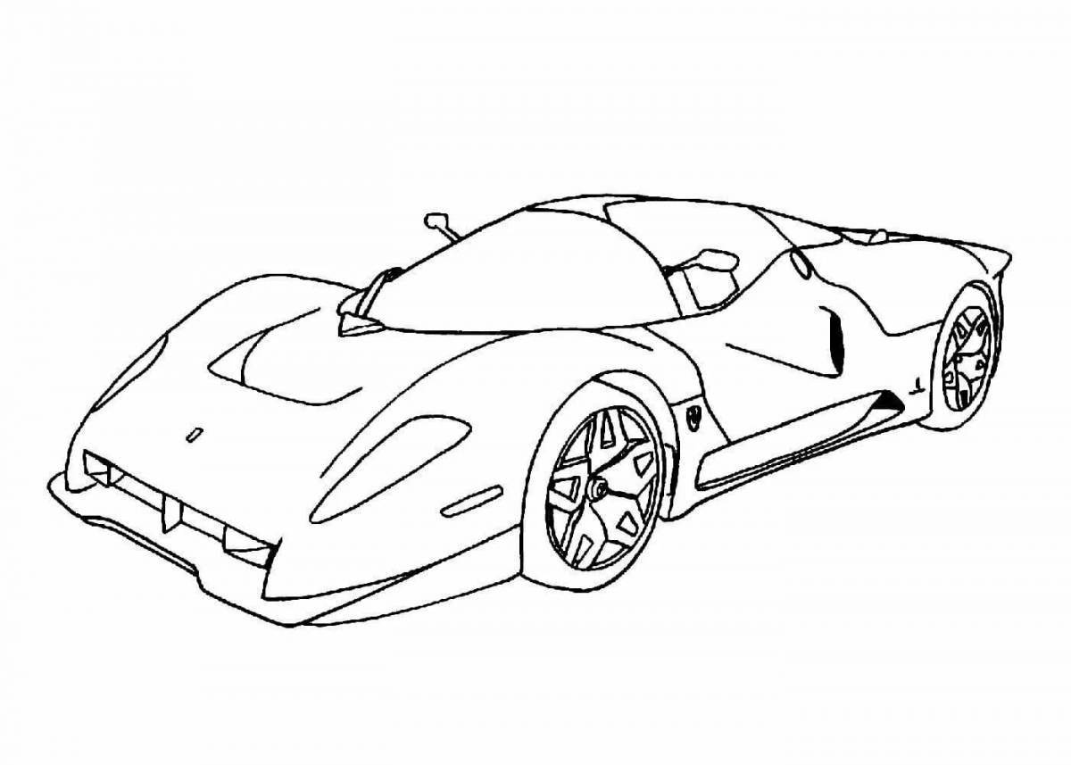 Fun sports car coloring for kids