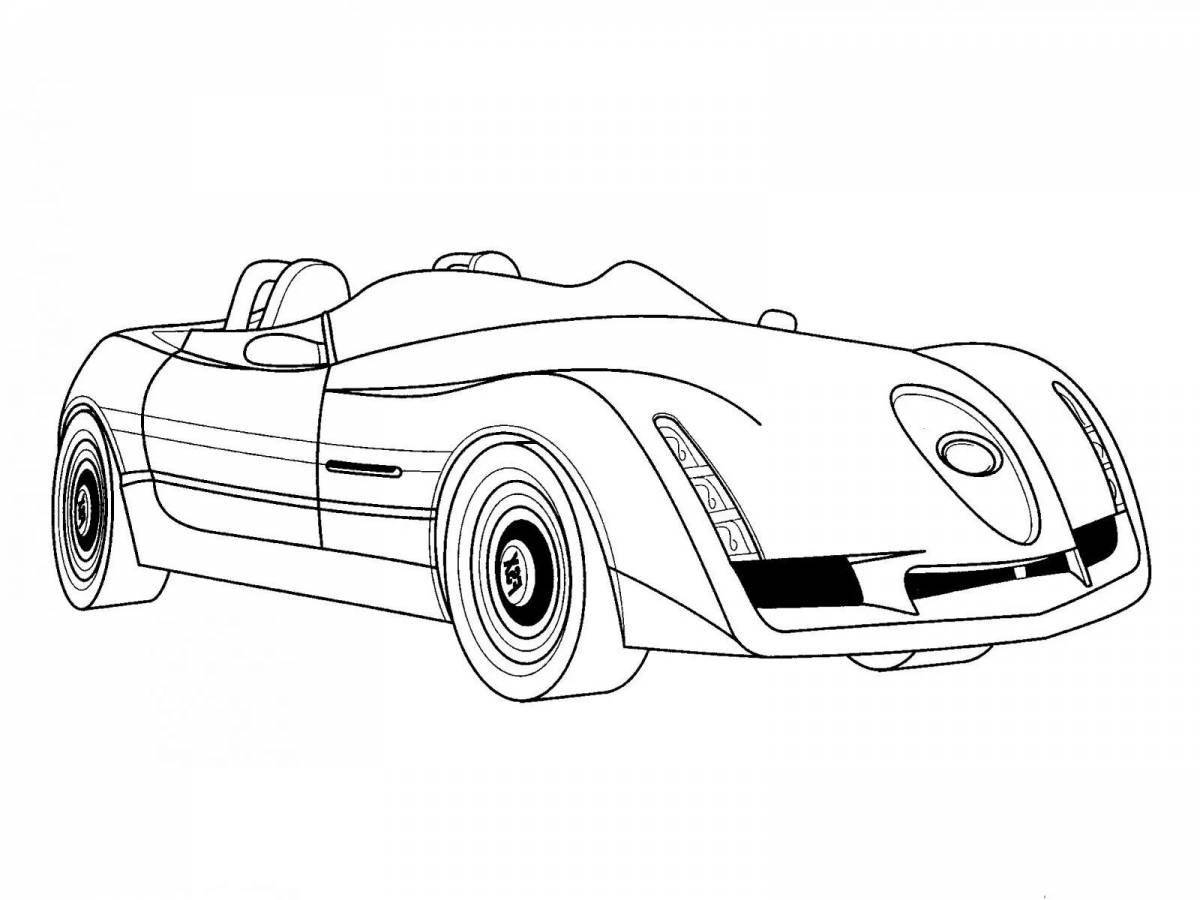 Bold sports car coloring book for kids