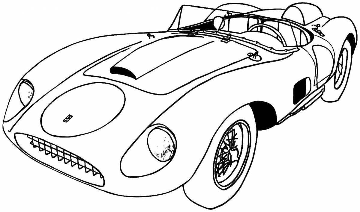 Trendy sports car coloring book for kids