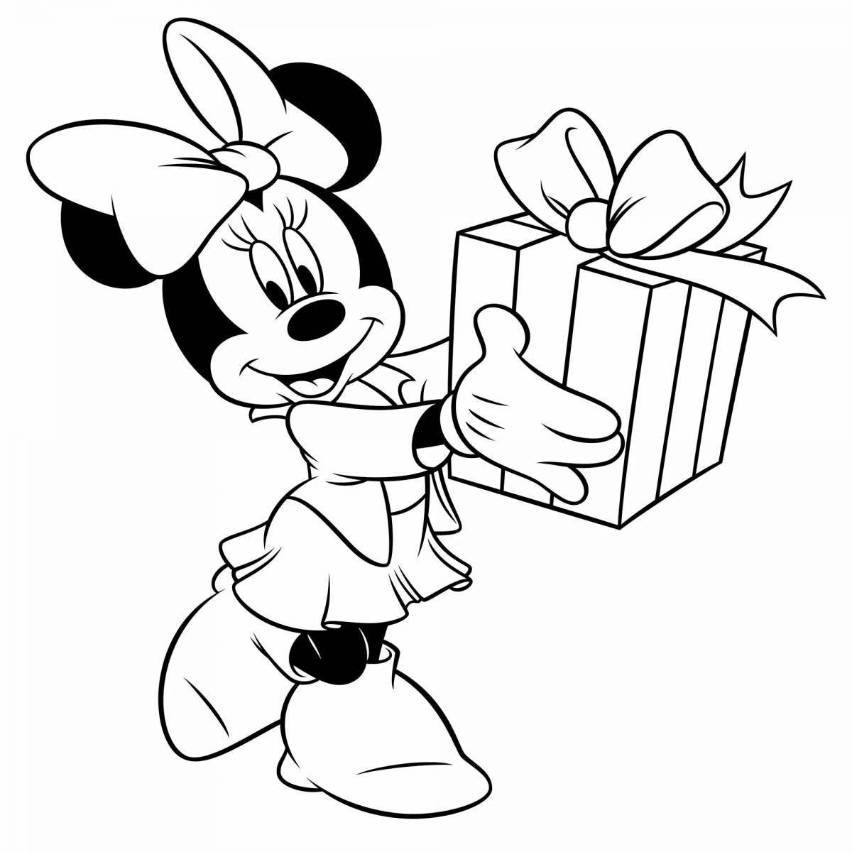 Minnie's colorful coloring page