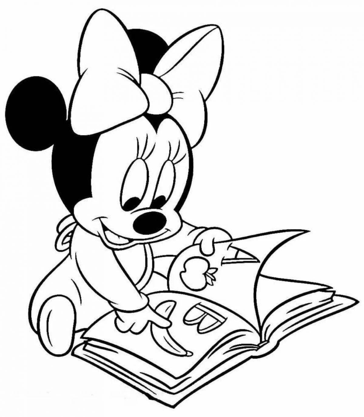 Glowing minnie coloring page