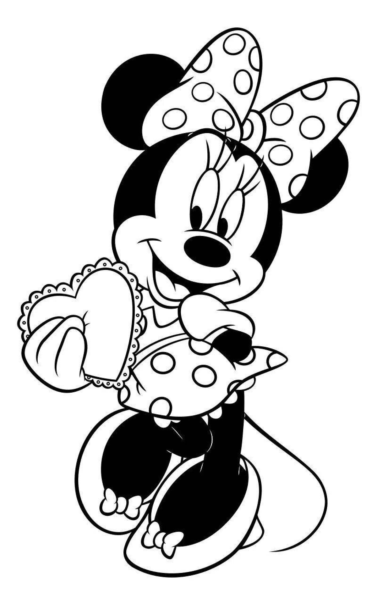 Coloring page jubilant minnie