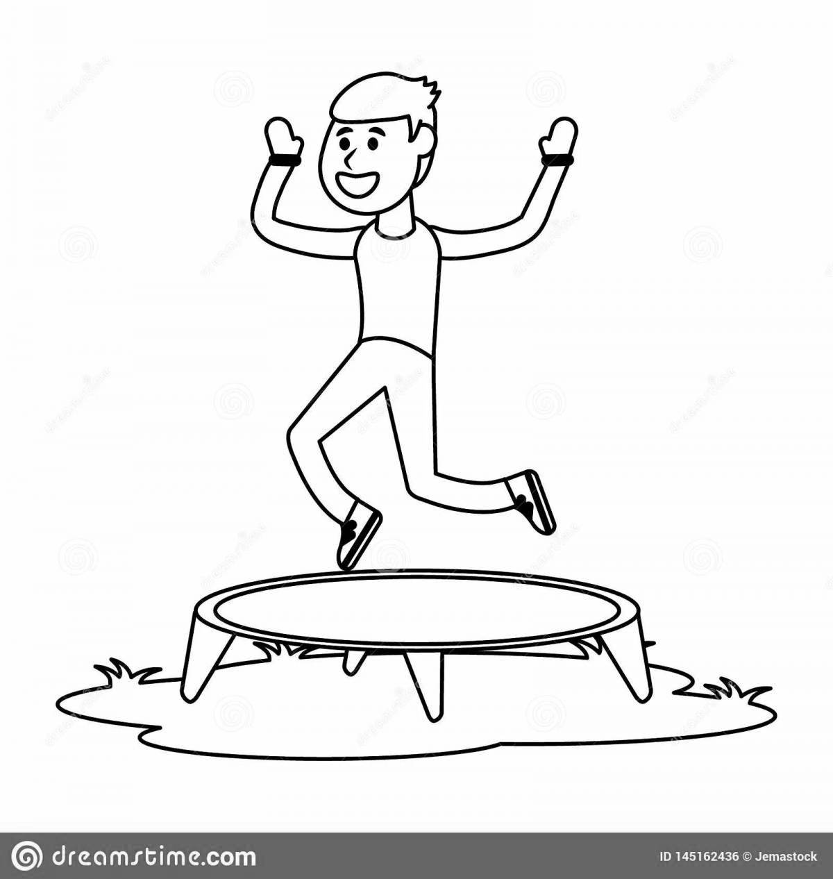Colorful jumping coloring pages