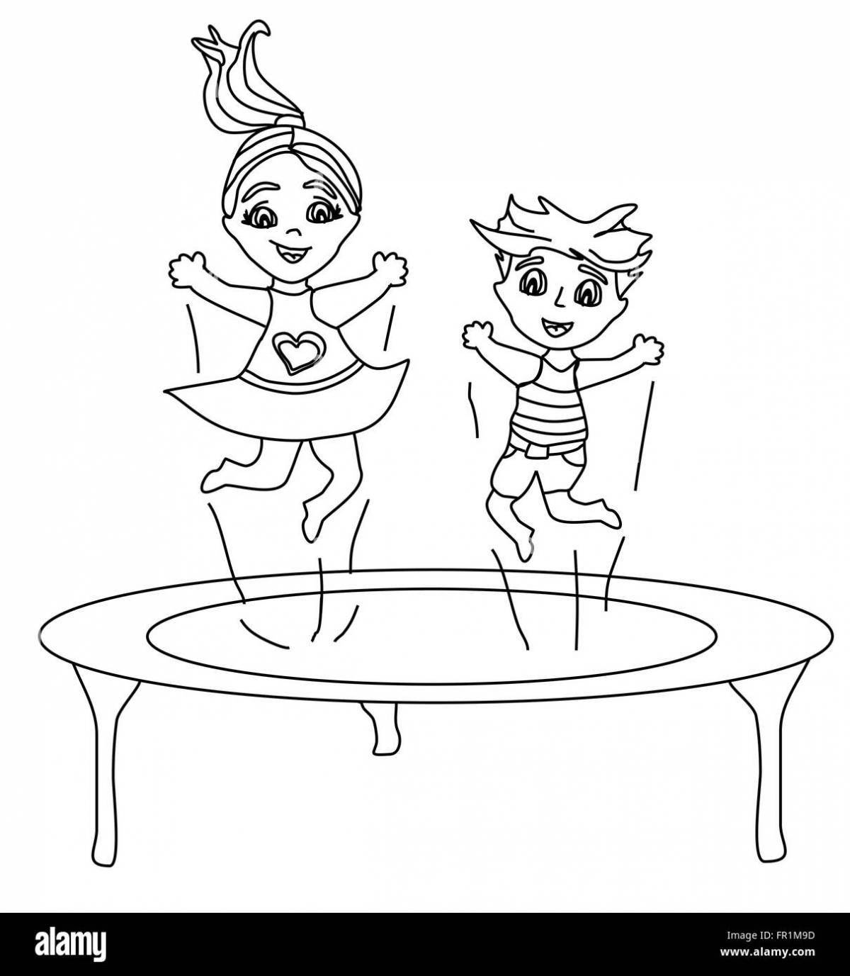 Live jumping coloring page