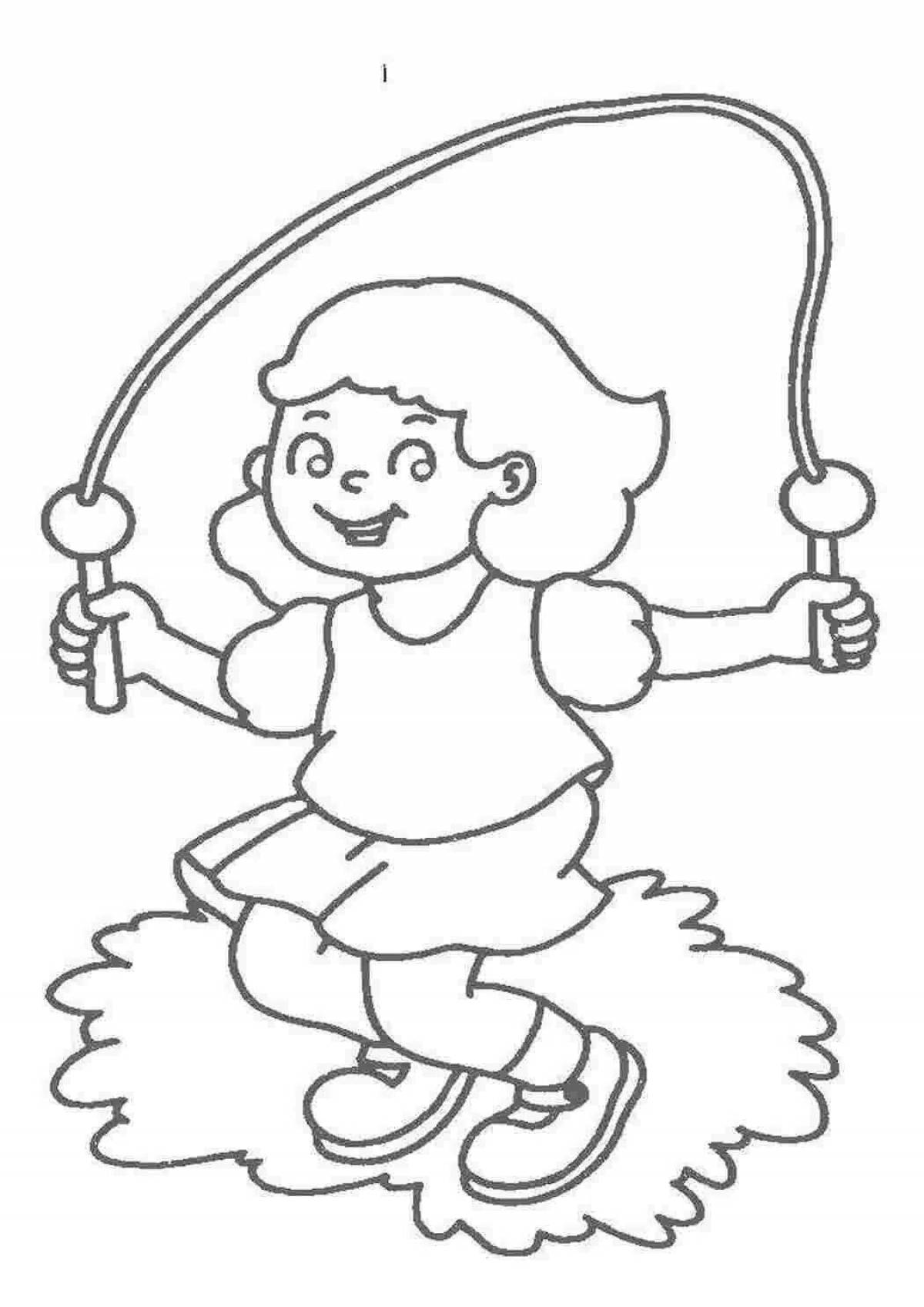 Coloring page funny jump