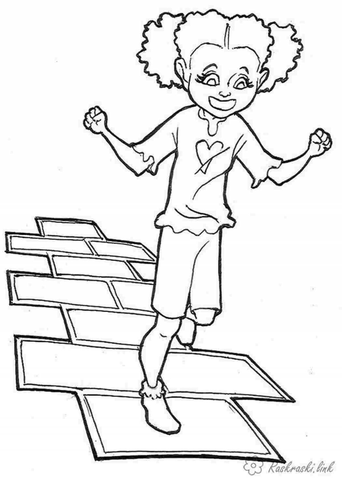 Adventure jumping coloring pages