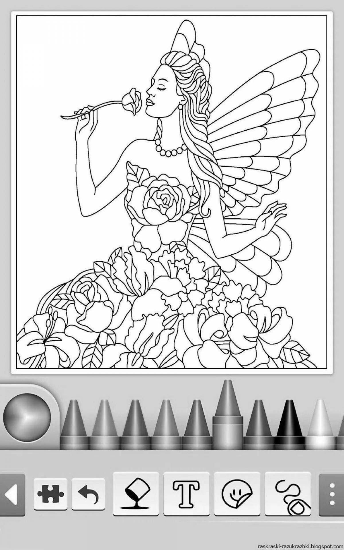 Colorful coloring game for girls