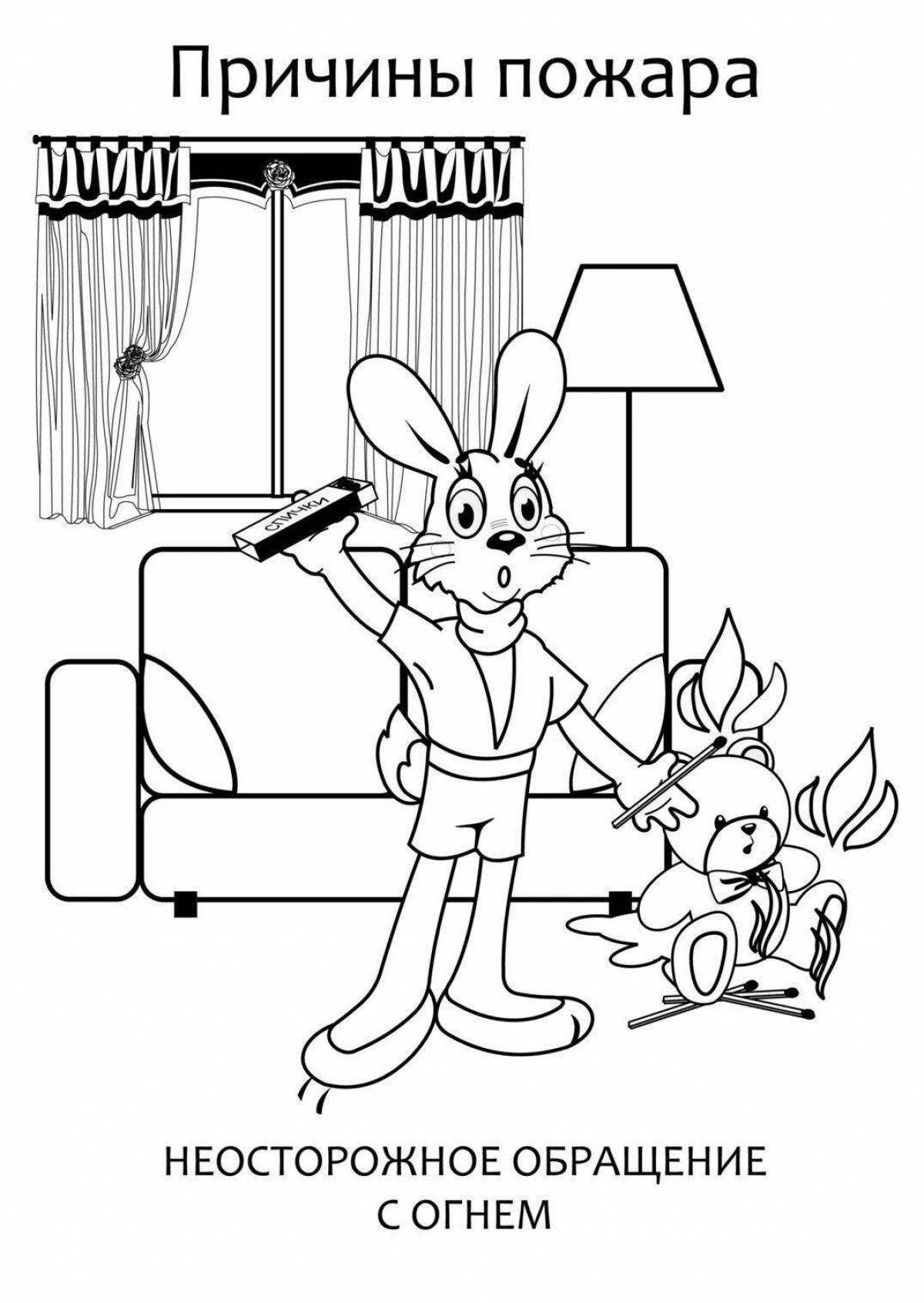 Vibrant fire safety coloring page