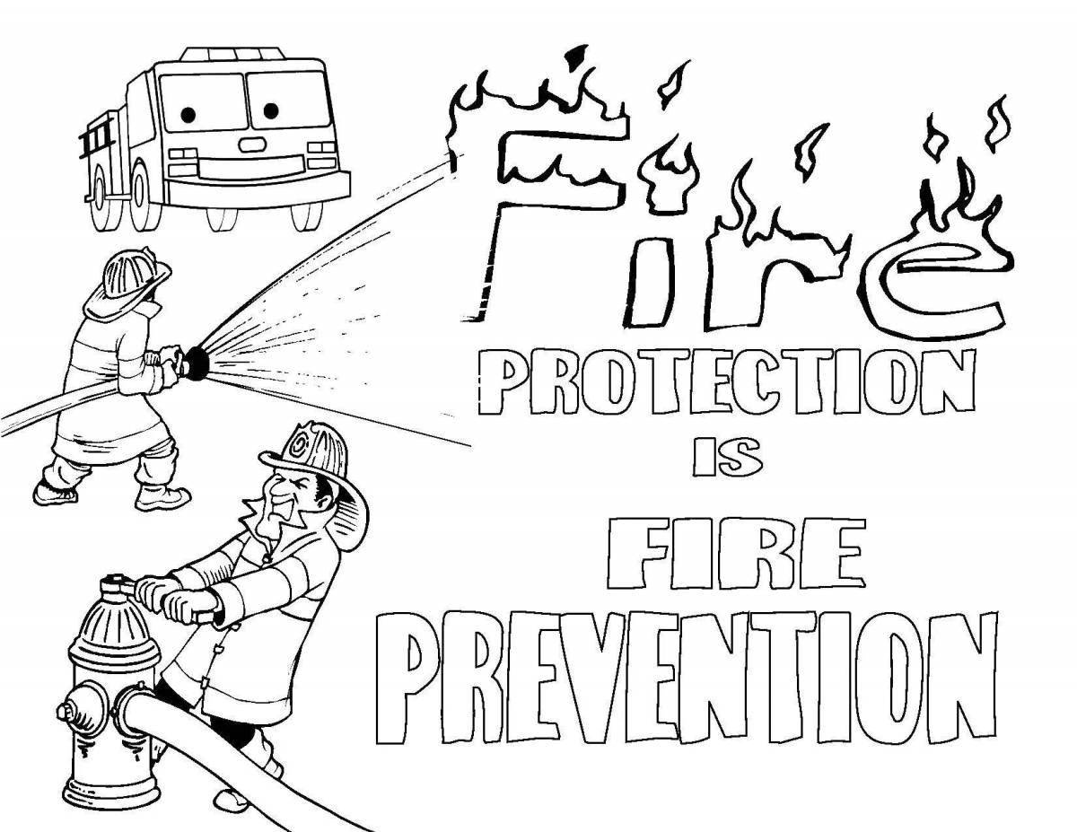 Attractive fire safety coloring page