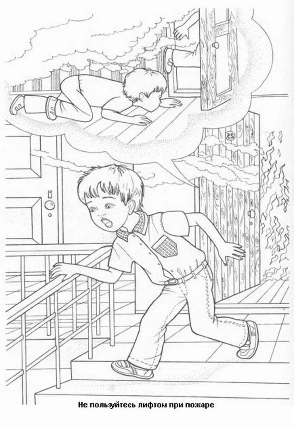 Mystical fire safety coloring book