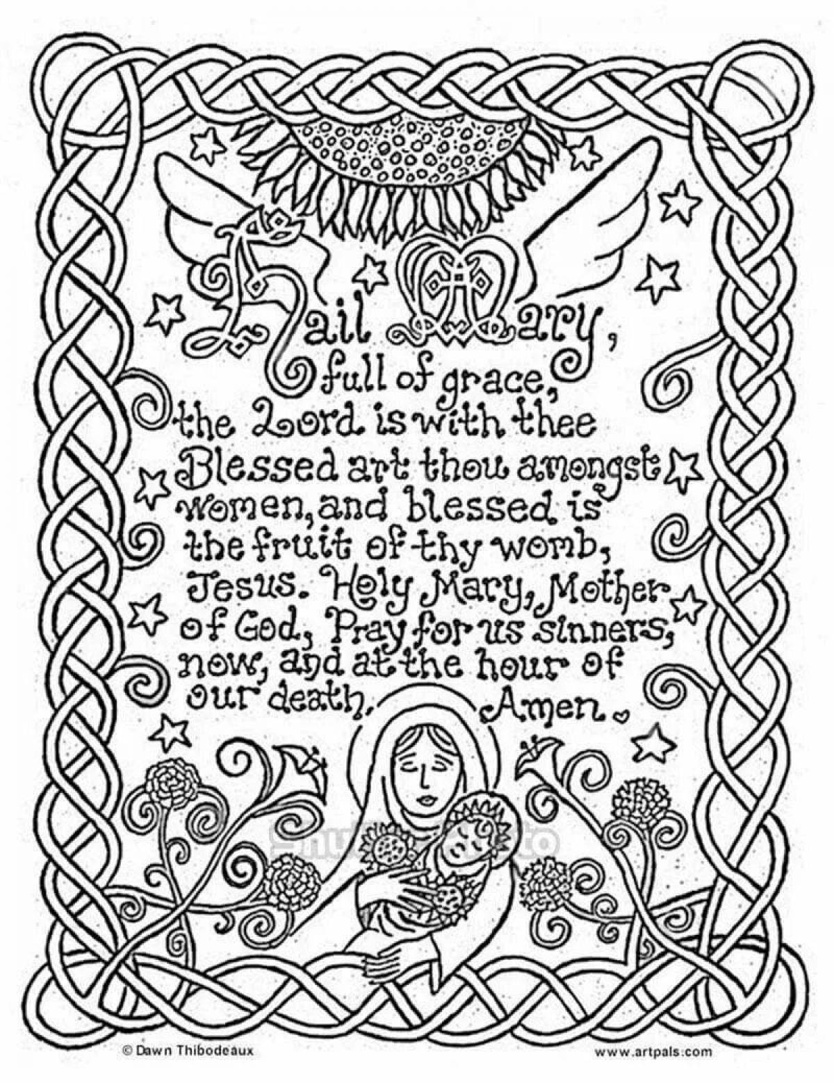Coloring page cheerful prayer