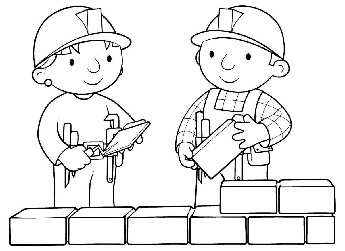 Charming carpenter coloring book