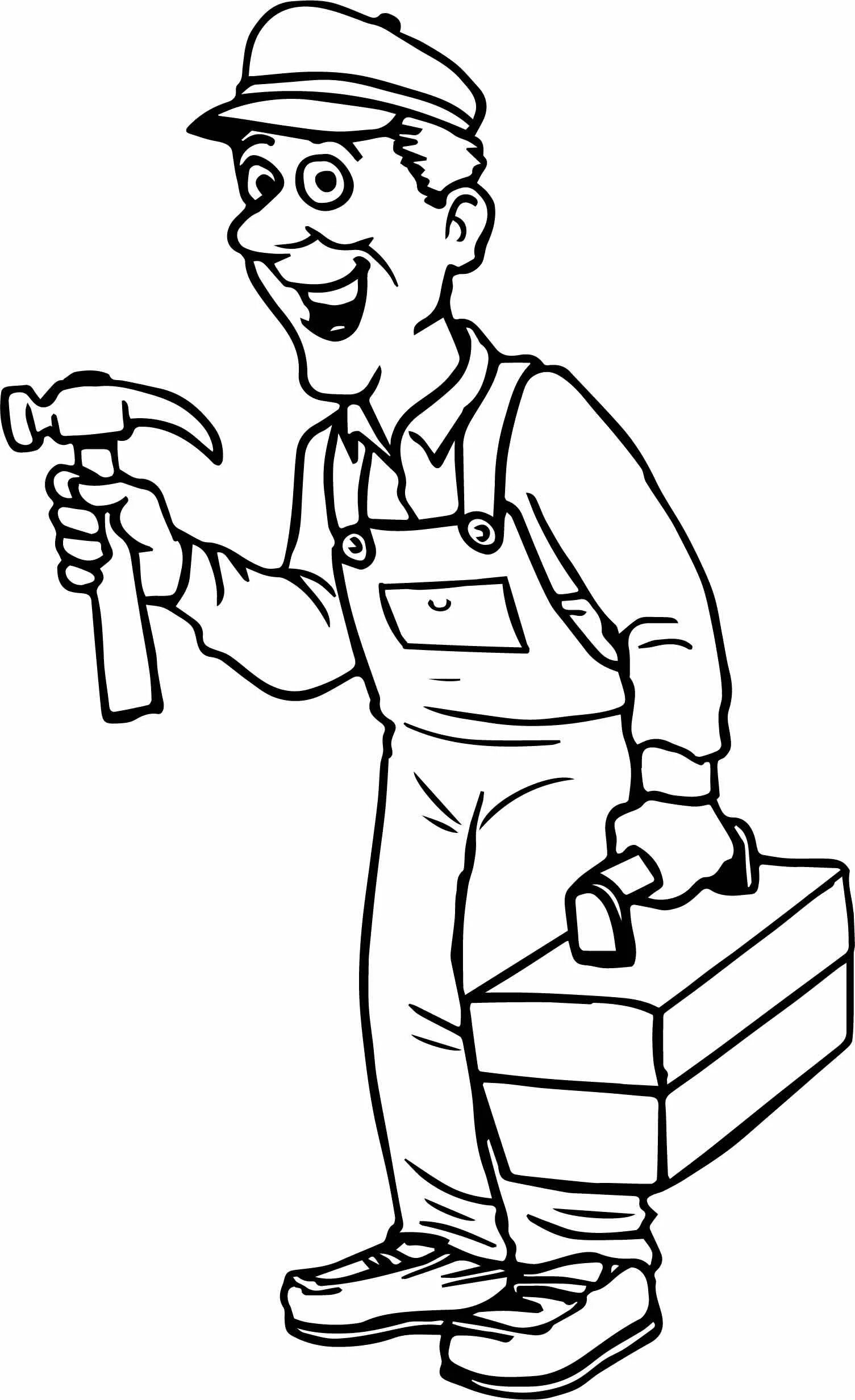 Color-luminous carpenter coloring page