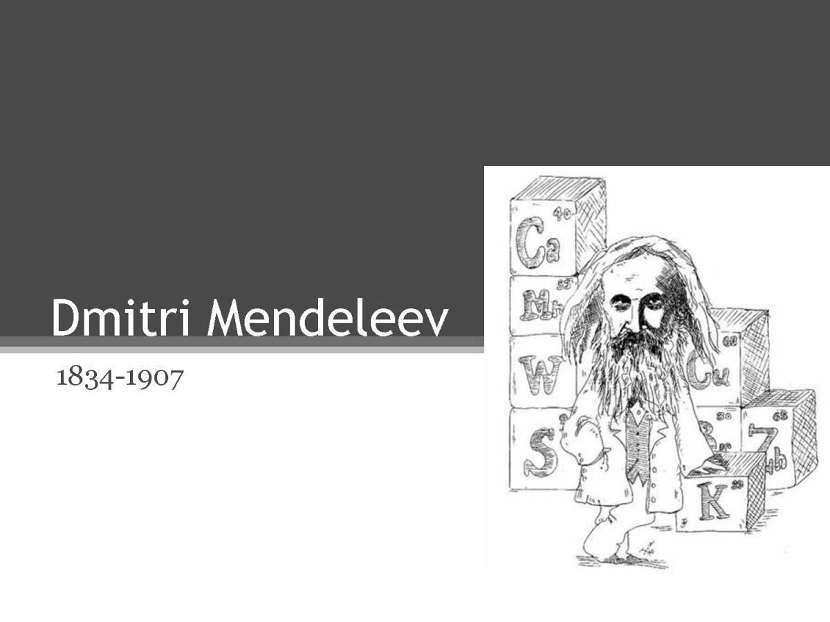 Color effect coloring of Mendeleev