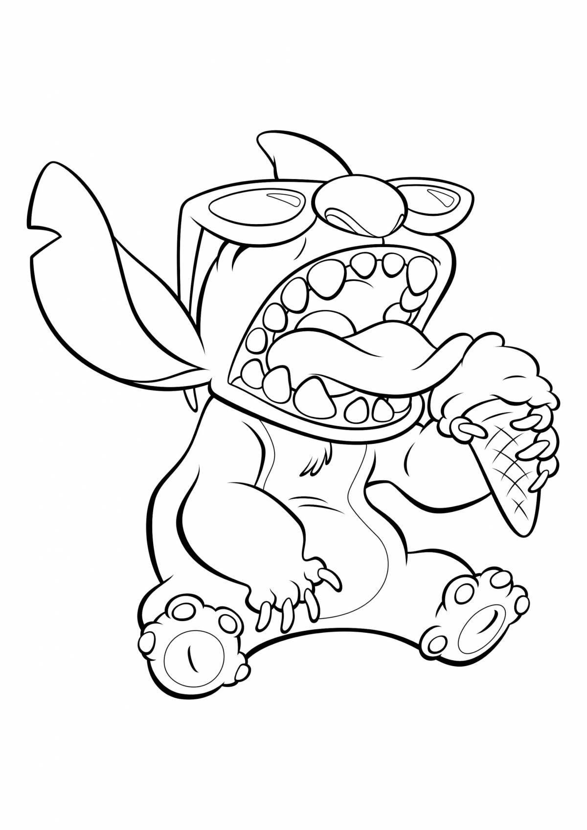 Playful animal coloring page