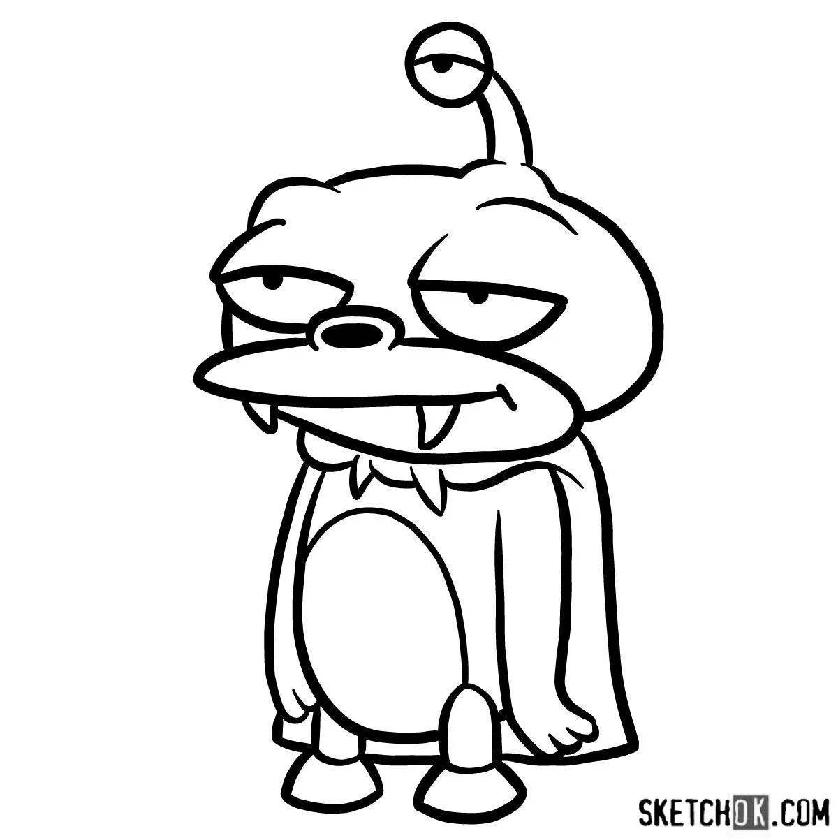 Photo Coloring page with colorful critters