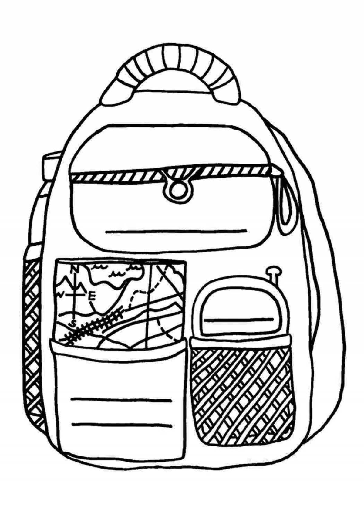 Coloring colorful backpack