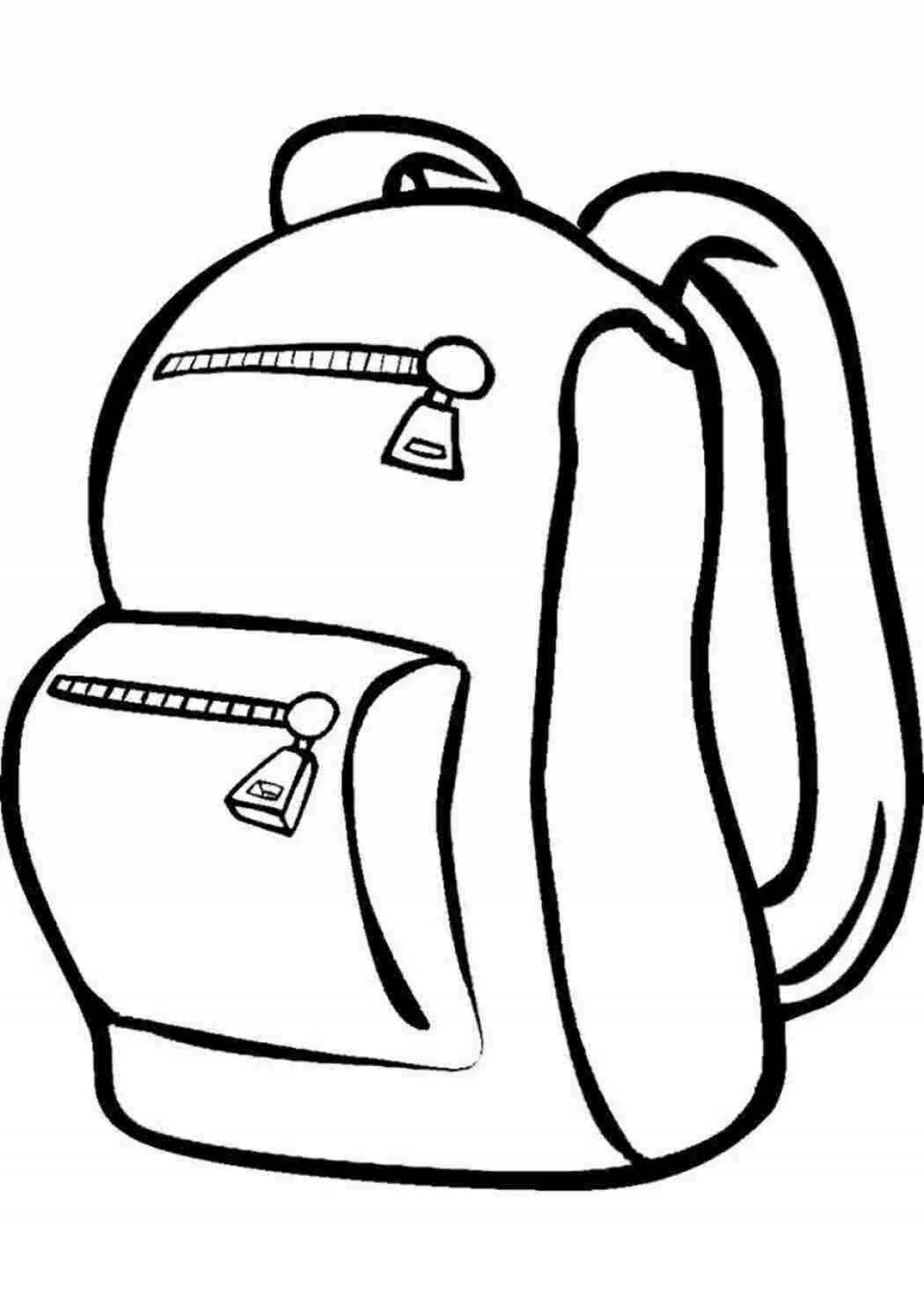 Adorable backpack coloring page