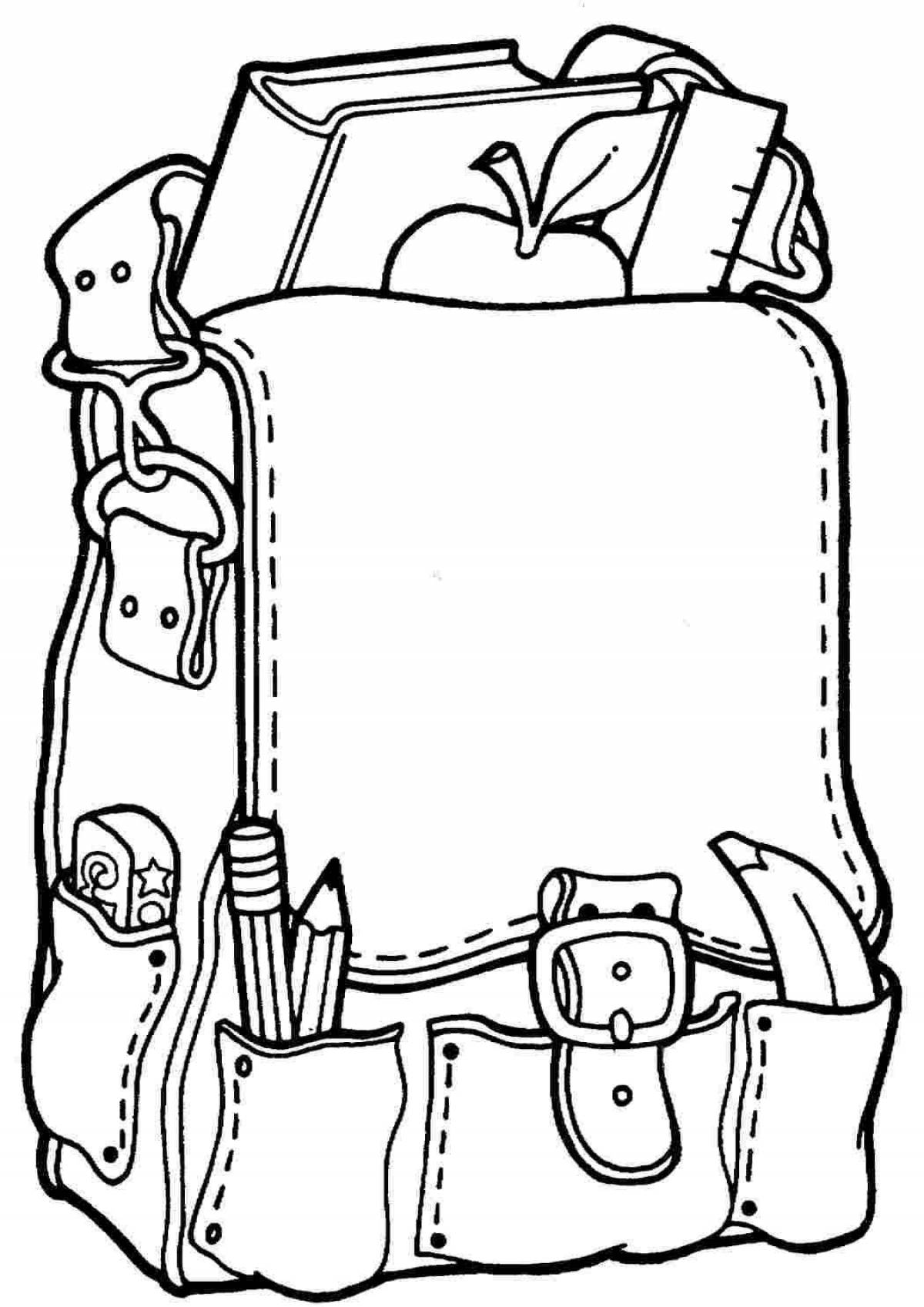 Fabulous backpack coloring page