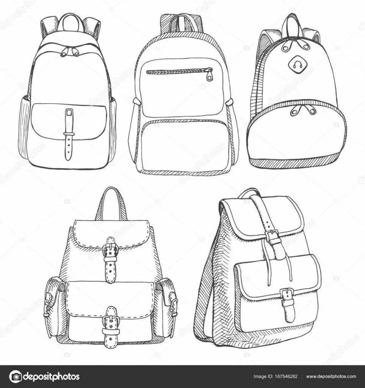 Gorgeous backpack coloring page