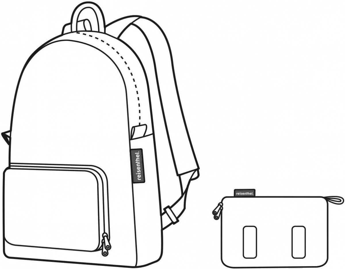 Fancy backpack coloring page
