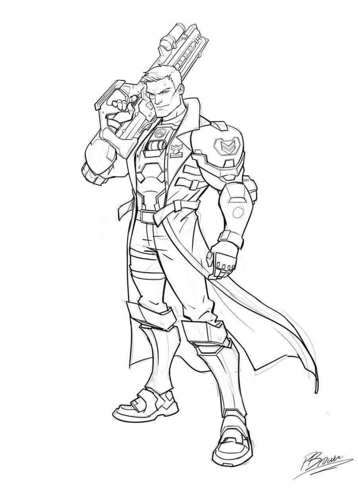 Colorful overwatch coloring page